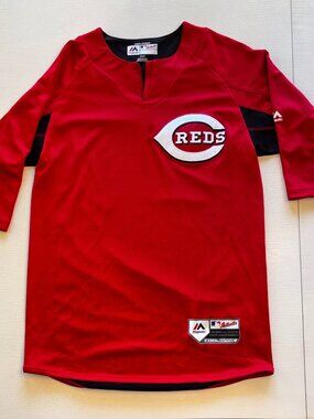 Cincinnati Reds Majestic Cool Base 3/4 Sleeve Batting Practice Jersey - NWOT